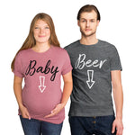 Baby And Beer Pregnant Matching Shirts