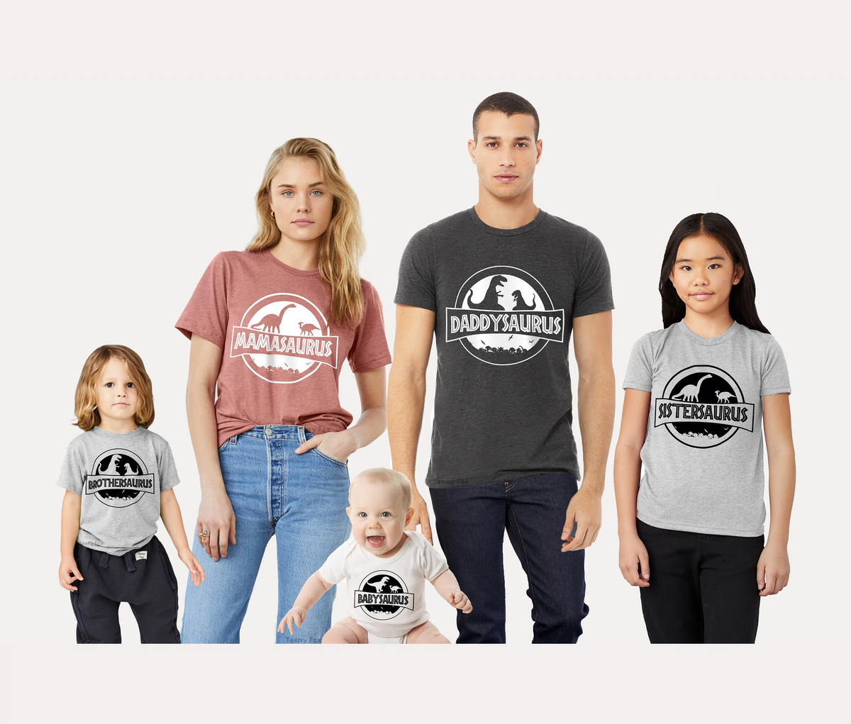 Saurus Dinosaur Family Cute Matching Outfits