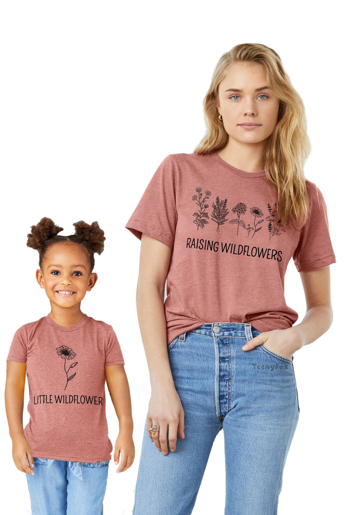 Rasing Wildflower And Little Wildflower Mom And Mini Matching Shirts